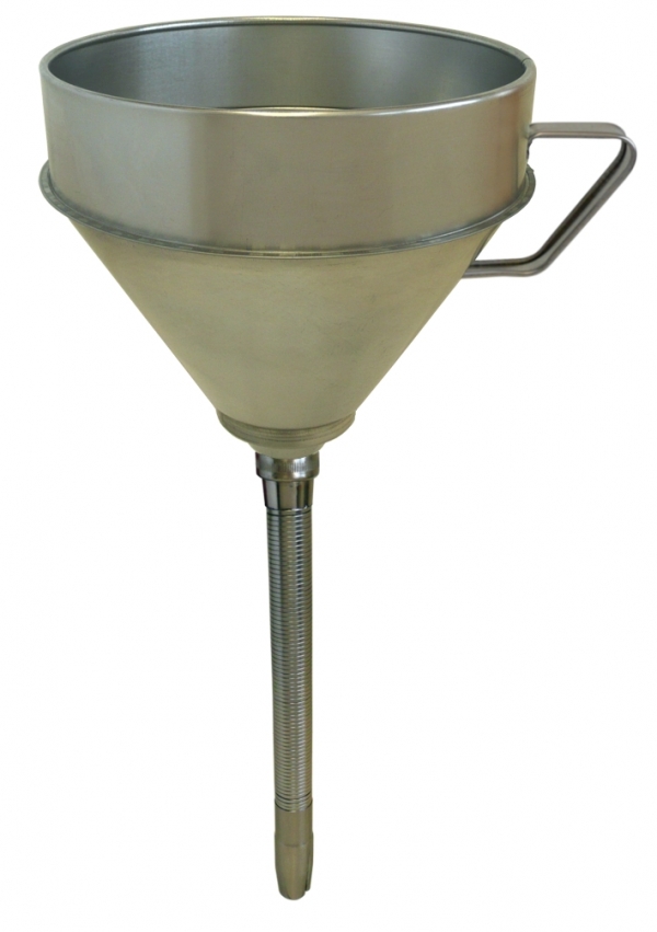 Tin plate funnel with strainer and rigid,<br>straight outlet   FF-T 240   &oslash; 240 mm