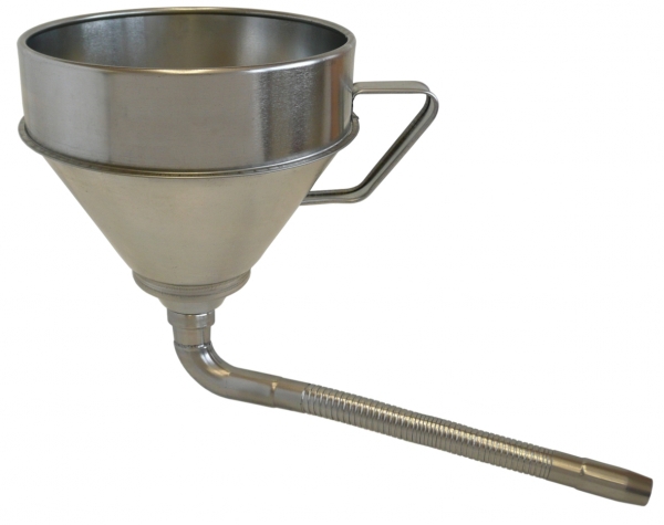 Tin plate funnel with strainer and flexible,<br>angled spout   FA-T 200   &oslash; 200 mm